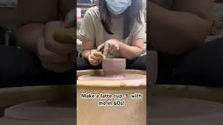 Throw a latte cup on the wheel in 60s! Pottery making with Durrito #ceramics #pottery #potterymaking