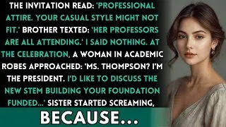 My Sister's Graduation Party Said 'Don't Embarrass Her' — Then The University President Found Me