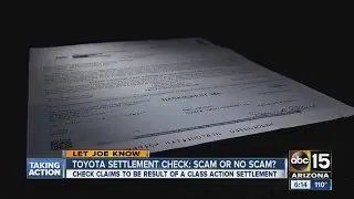 Toyota settlement check scam or no scam?
