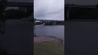 Quick Video of a Ship with coal going by when eating dinner.