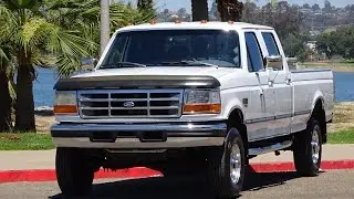 1997 FORD F350 XLT CREW CAB LONG BED 7.3L DIESEL 4X4 OBS OLD BODY STYLE 5TH WHEEL CLEAN WALK AROUND