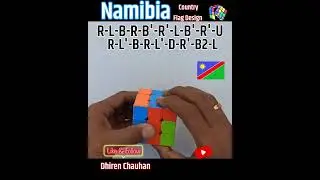 165-Namibia Country Flag Design  in a Rubik's  (R-L-B-R-B'-R'-L-B'-R'-U-R-L'-B-R-L'-D-R'-B2-L)