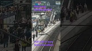 #Hamburg #Hauptbahnhof  Full with #9euroticket travellers on a Saturday in July.