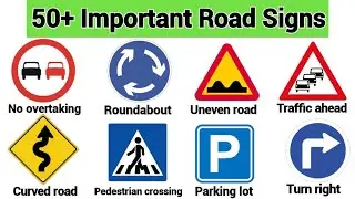 50 Road Signs You Need While Driving / Driving Vocabulary For Beginners 