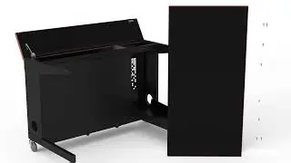 Spectrum Champions Esports Desk Assembly | Locking Lid + Push-Button Lift!