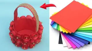 Easy way to make paper busket Creative ideas hf | basket weaving craft | Creative ideas hf