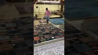 Pre rug cleaning, Organic shampoo before hand brushing the rug. #Rugcleaning #persianrug #rug