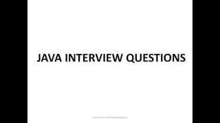Java interview questions and answers for freshers - Part1