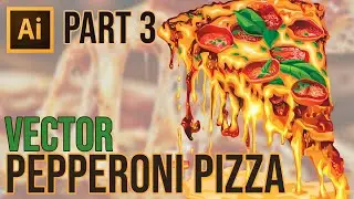 Adobe Illustrator Tutorial | How to Draw Pepperoni Pizza Vector Part 3