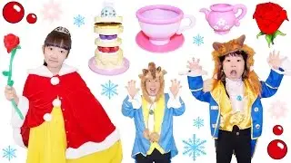 ★美女と野獣ごっこ！「お城の外でティーパーティー！」★beauty and the beast style Tea party★