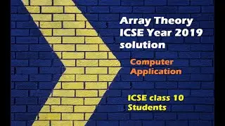 Array in Java ICSE Year 2019 solution #icsecomputer #java #youtube #icseclass10