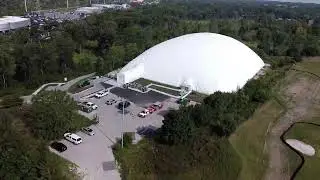 ILLINOIS INFLATABLE AIR SUPPORTED STRUCTURE DOME CLEANING!! PICKLE BALL SPORTS BUBBLE EXTERIOR CLEAN