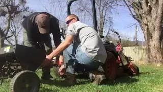 Today we blow some leaves & aerate a lawn