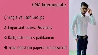 CMA Intermediate Study Plan for June 2022 term examination