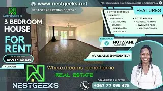 3 bedroom house for rent in Notwane, Gaborone! Living comfortable in nature! Nest 66/2025