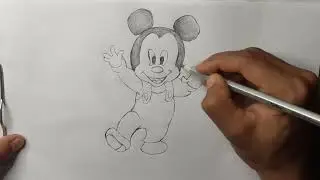 how to draw a mickey mouse/mickey mouse drawing full body@artbydebraj