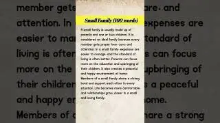 Small Family (100 words) #learn #englishspoken #essay #learnenglishwithdsm