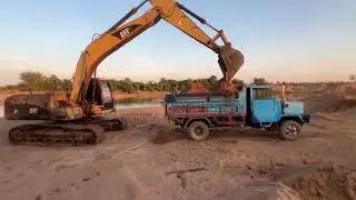 Excavator(320C) & Dump Truck Sand Loading Process | Heavy Construction Machin