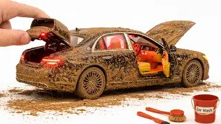 The surreal cleaning process of a 1:23 Mercedes S680 After an Extreme Off-Road Adventure 🔥