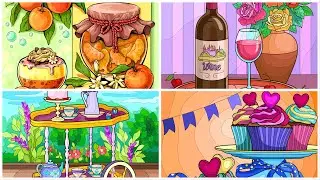 Food Collection Orange Dessert Food Cart Wine Cupcakes Pictures Hey Color Paint by Numbers #painting