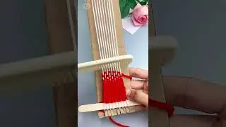 #diy Self made carton loom, make a small rainbow scarf! That's fun.#DIY #fyp #lo