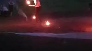 Feuershow auf der Pferdekoppel