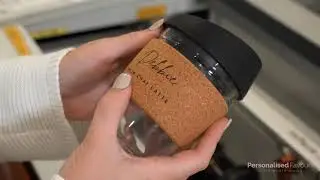 Engraved Cork Band Reusable Glass Coffee Keep Cup - Personalised Favours
