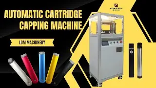 Automatic cartridge capping machine for vape pens and cartridges.