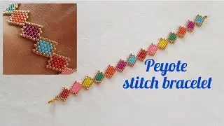 Peyote stitch bracelet/Summer bracelet/Colorful seed beads bracelet/Diy Beading