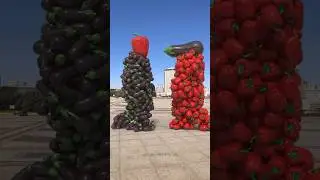 Fruit and vegetable collision special effects #c4dworks #specialeffects #VFXRani