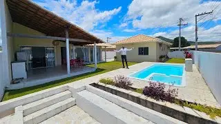 TUDO ISSO POR 450MIL? 4 QTS, PISCINA, FOGO DE CHÃO E TERRENÃO!😍