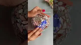 Mirror mosaic art/ DIY clay pot #youtubeshorts #shorts #diy #pot #flowerpotpainting
