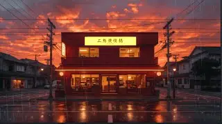 Tokyo Lofi Rain 🌧️ Rainy Japanese Street at Sunset | Lofi Beats for Sleep