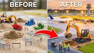 Most Satisfying Miniature Airport Construction! ✈️ | Runway to Terminal