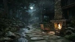 Cabin Space in the Night Forest | Perfect Nature Sounds for Sleeping, Studying, and Relaxing