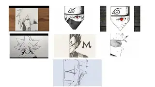 🔴 Live Anime Half Face Drawing ✏️ | Naruto Kakashi Vegeta Pencil Art | Full Reveal Live