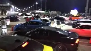 The crowd at street racing made safe! And my car idling