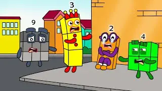Numberblock 2 Holding Back Tears by the Sidewalk - Numberblocks Fanmade Coloring Story