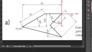 AutoCAD Exercício A - Curso Básico, Linhas em ângulos, Exercício de ângulos.