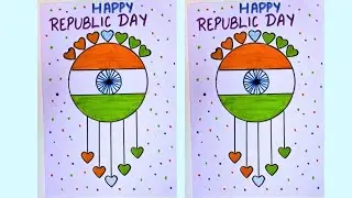 Happy Republic Day Card/ Easy Card drawing/ DIY Republic Day Drawing