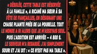 « Désolée, cette table est réservée à la famille », a ricané ma sœur à sa fête de fiançailles...