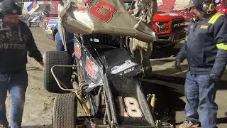 Big Sprint Car Flip at Eastbay Raceway Park Winternationals | Shane Butler | 1/29/22