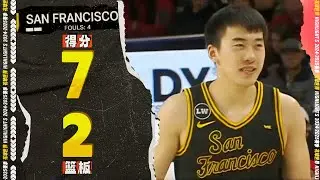 错失绝杀球，王俊杰7分2篮板，连续防成关键球 | San Francisco 66-68 Gonzaga | NCAA