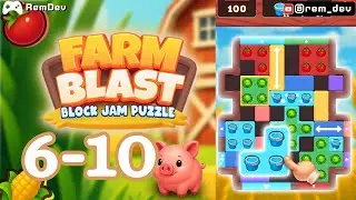 Farm Blast: Block Jam Puzzle Level 6, 7, 8, 9 & 10 - Harvest Fun!