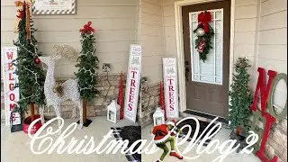Christmas Vlog 2:  FRONT PORCH DECOR 2022 | HOW TO USE DOLLAR TREE CHRISTMAS DECOR| VONDESSA J