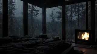 Calming Rain Sounds in a Dark Bedroom at Night 🌧️ (No Ads) | Deep Sleep & Total Relaxation