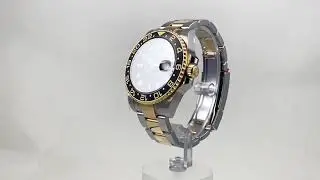 Rolex 116713LN GMT Master II Black Dial 18k Gold/Steel 40mm Full Stickers 360 view
