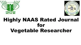 Highly NAAS Rated Journal for Vegetable Science Researchers