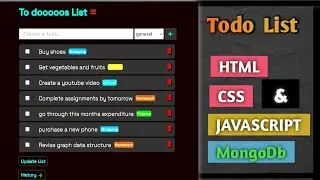 Todo List Javascript | Todo List Project Using html css and js |#mongodb #javascript