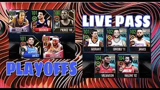 ALL LIVE PASS v ALL PLAYOFFS THEMED GAMEPLAY ! NBA LIVE MOBILE ! NBALM ! 105 ZION & MALONE !